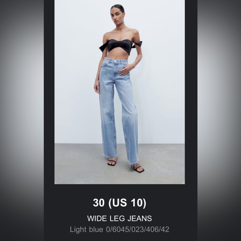 ZARA light wash jeans US SIZE 10, waist 30